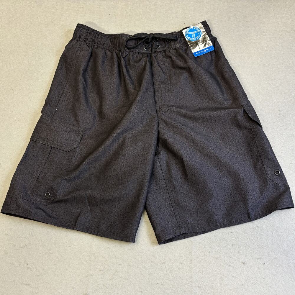 Beverly Hills Polo Club Swim Shorts Mens M Gray Hybrid Mesh Liner Trunks Suit